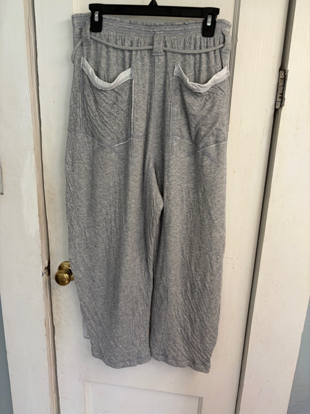 Free People Heather Gray Barrel Drawstring Track Pants - Picture 3 of 4